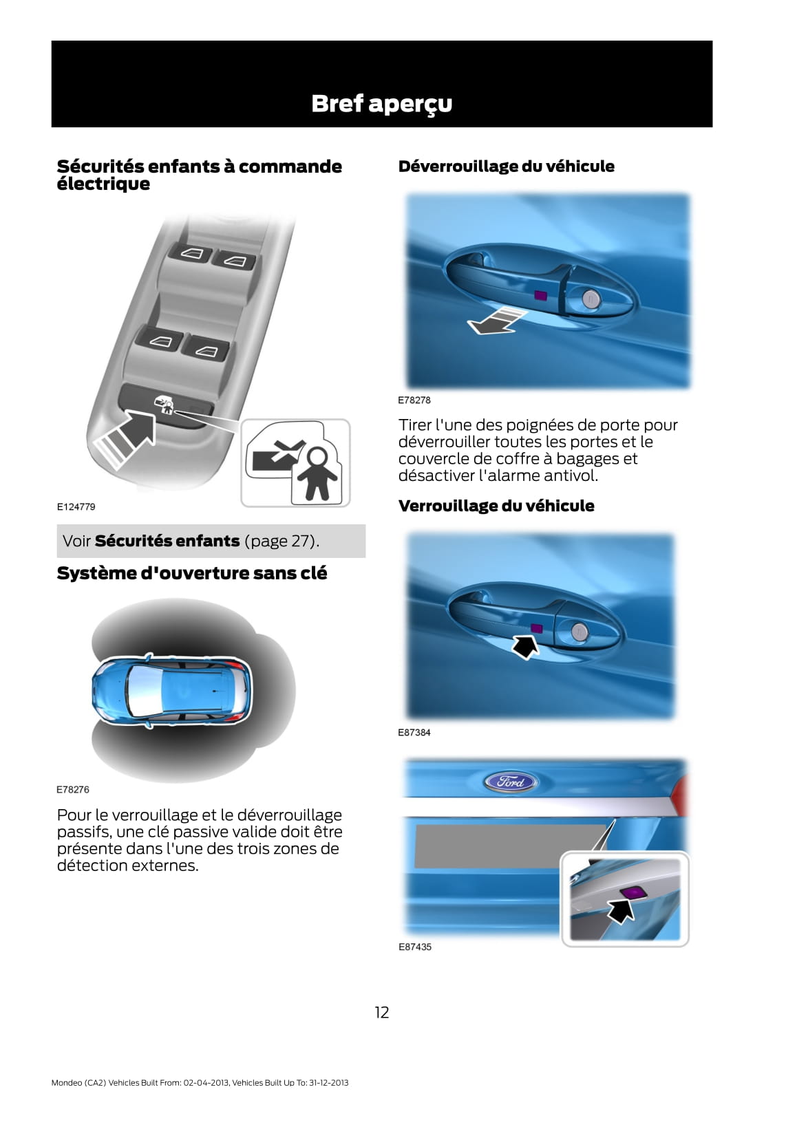 2013 Ford Mondeo Gebruikershandleiding | Frans