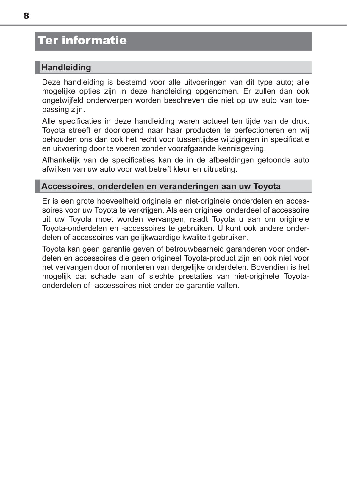 2017-2019 Toyota Prius+ Owner's Manual | Dutch