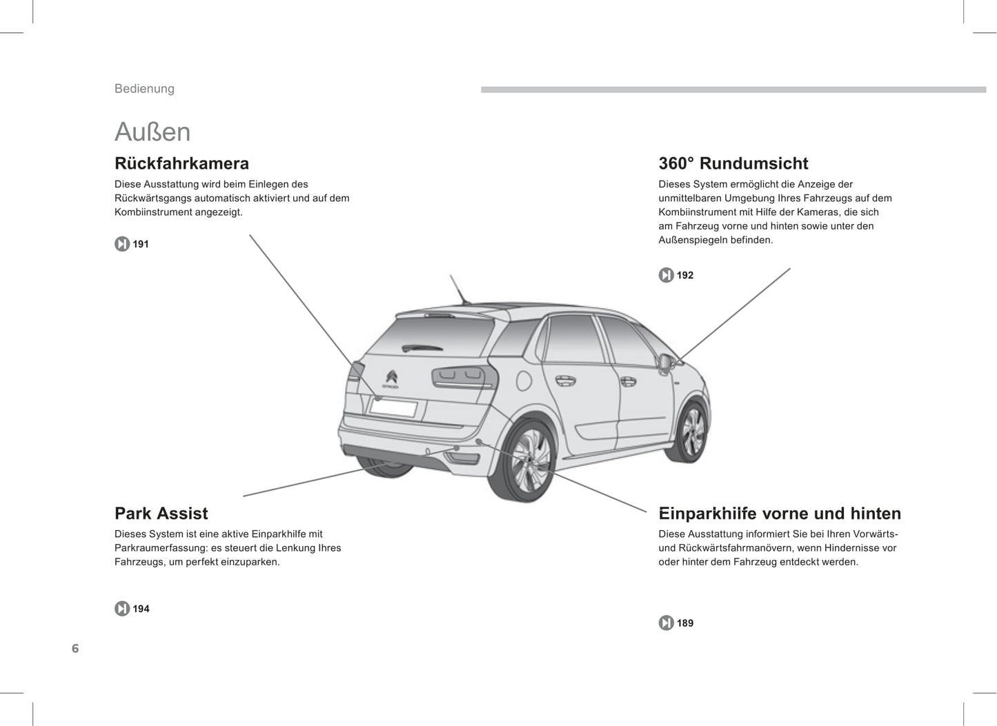2013-2014 Citroën C4 Picasso/Grand C4 Picasso Owner's Manual | German