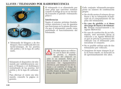 2001-2002 Renault Avantime Bedienungsanleitung | Spanisch