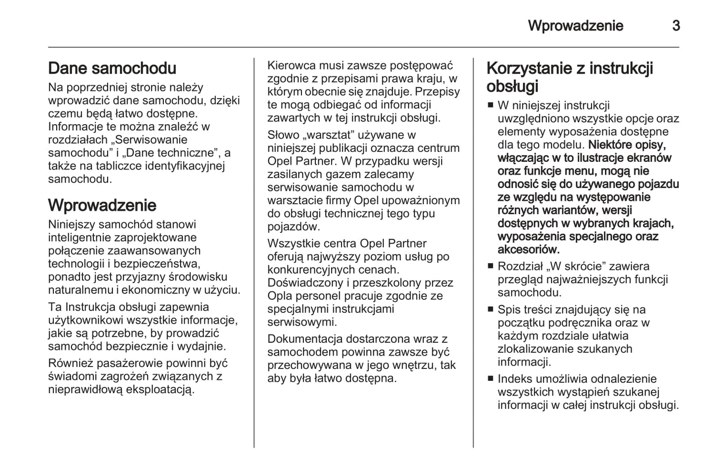 2012-2013 Opel Insignia Owner's Manual | Polish