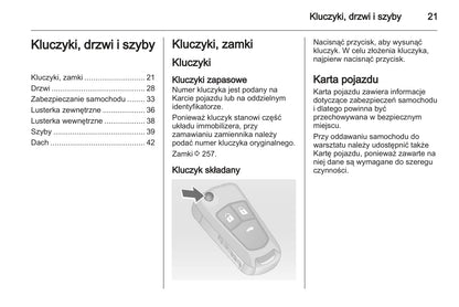 2012-2013 Opel Insignia Owner's Manual | Polish