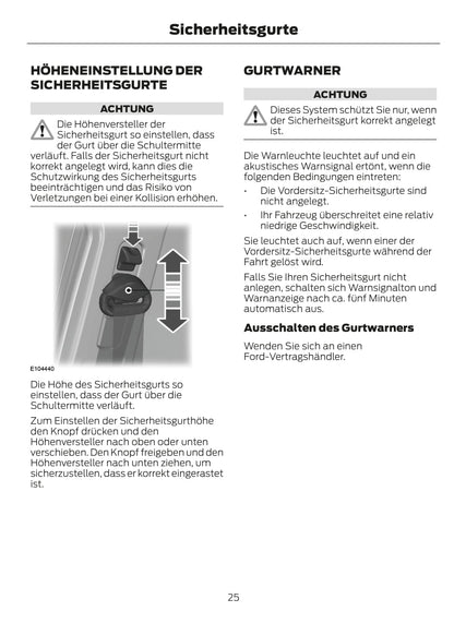 2012-2013 Ford Fiesta Owner's Manual | German