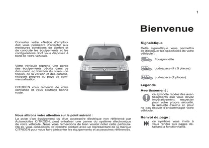 2011-2012 Citroën Berlingo First Owner's Manual | French