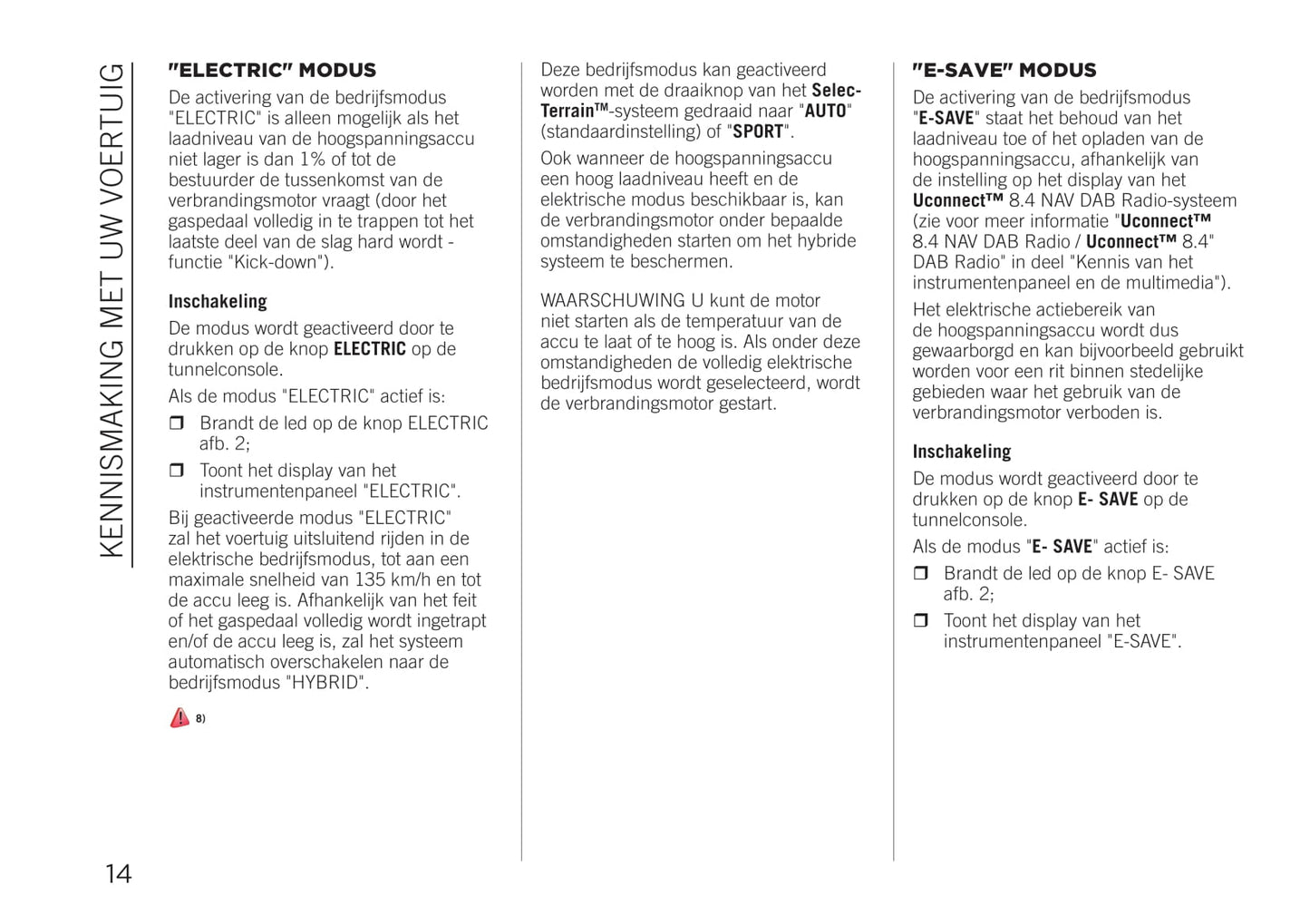 2020-2021 Jeep Renegade 4xe Supplement Manual | Dutch