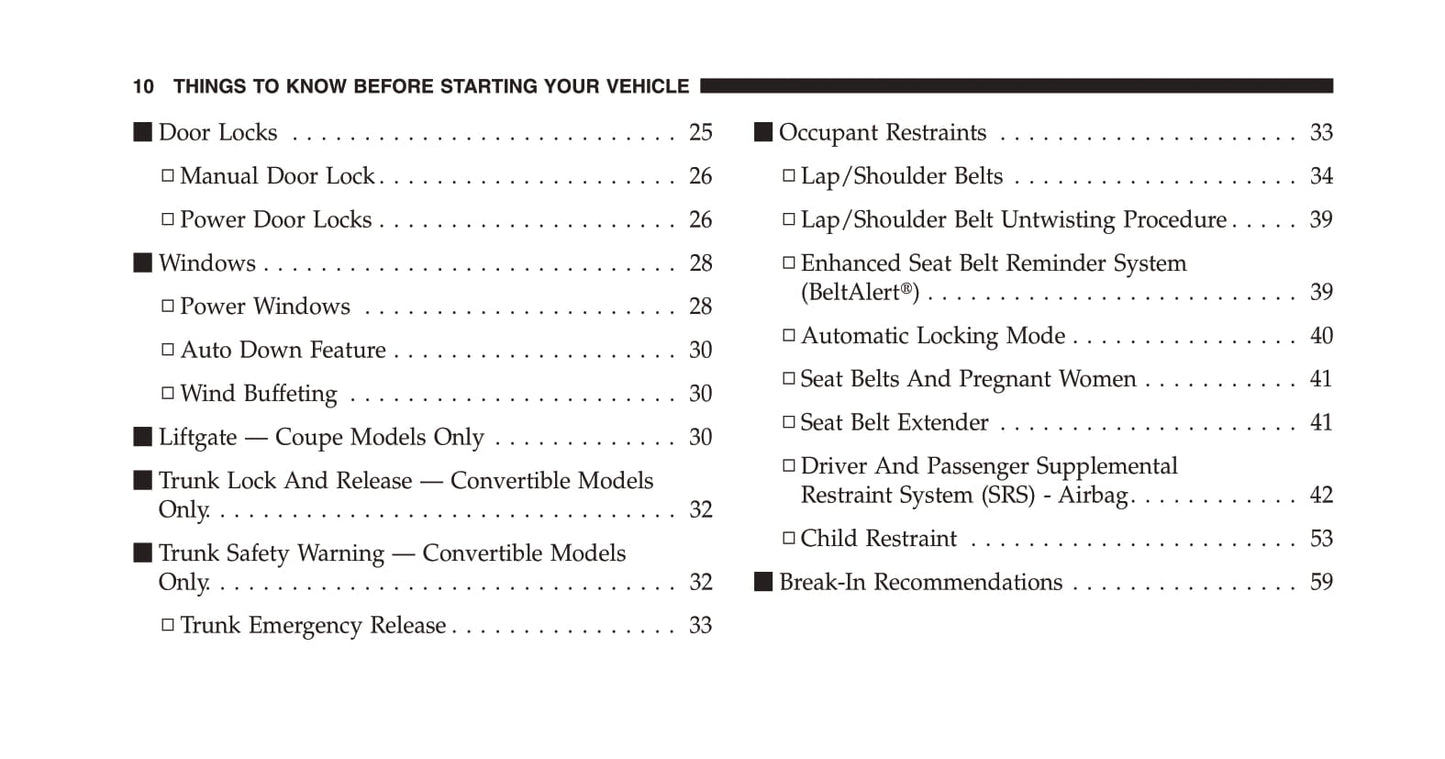 2009 Dodge Viper Owner's Manual | English