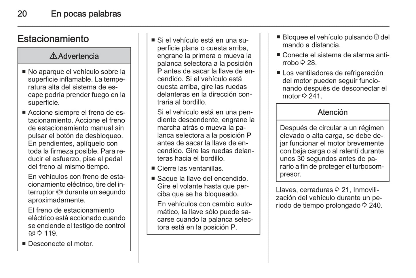 2015 Opel Zafira/Zafira Tourer Owner's Manual | Spanish