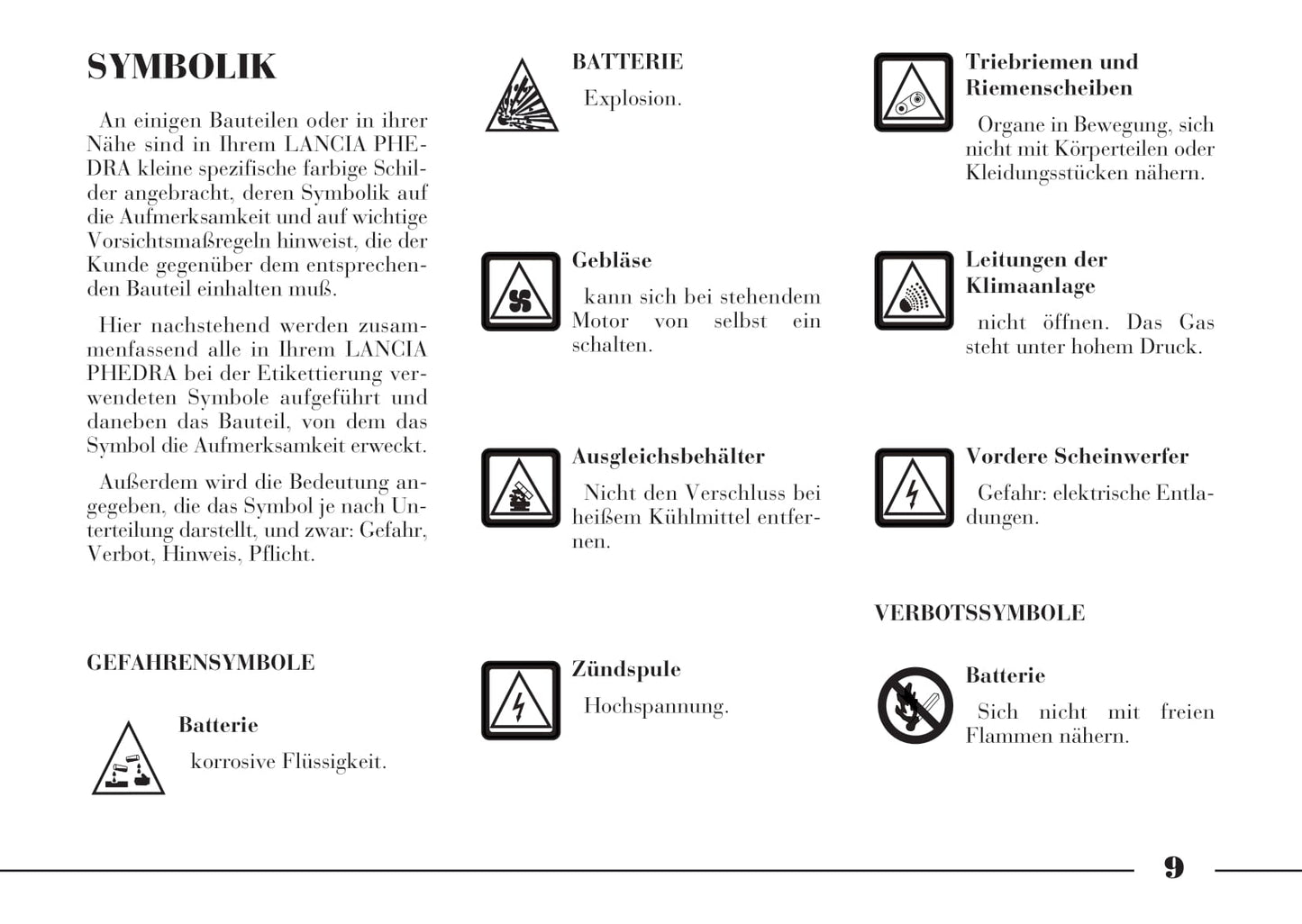 2008-2011 Lancia Phedra Owner's Manual | German