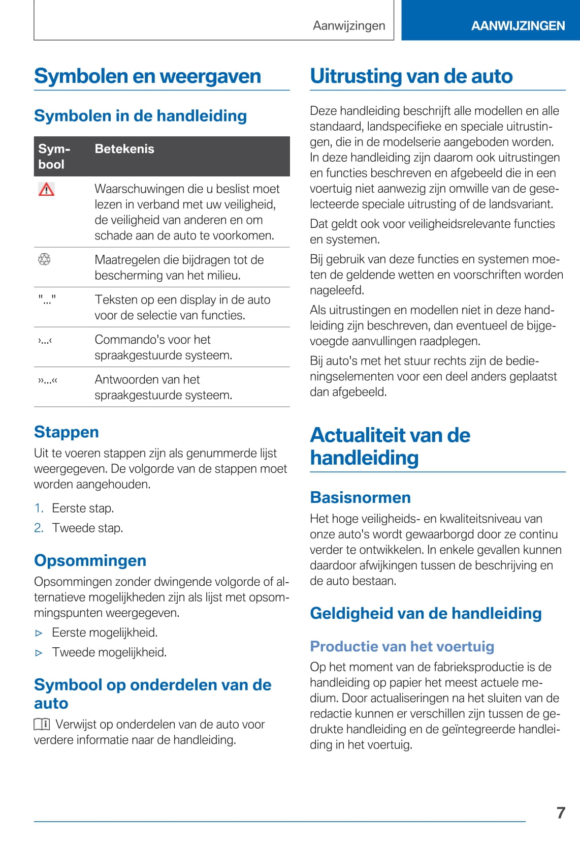2020 BMW 7 Series Owner's Manual | Dutch