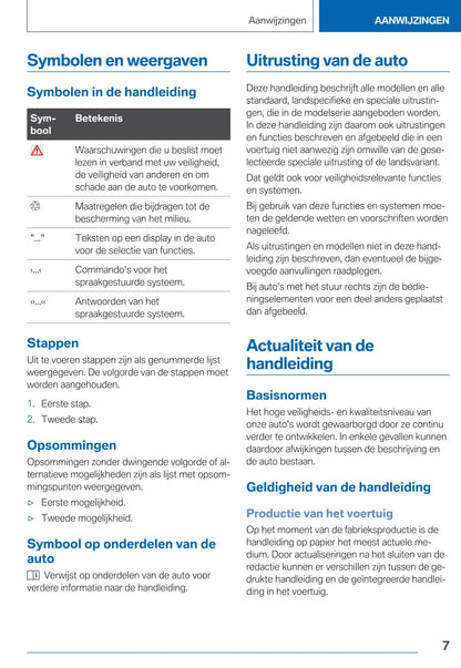2020 BMW 7 Series Owner's Manual | Dutch
