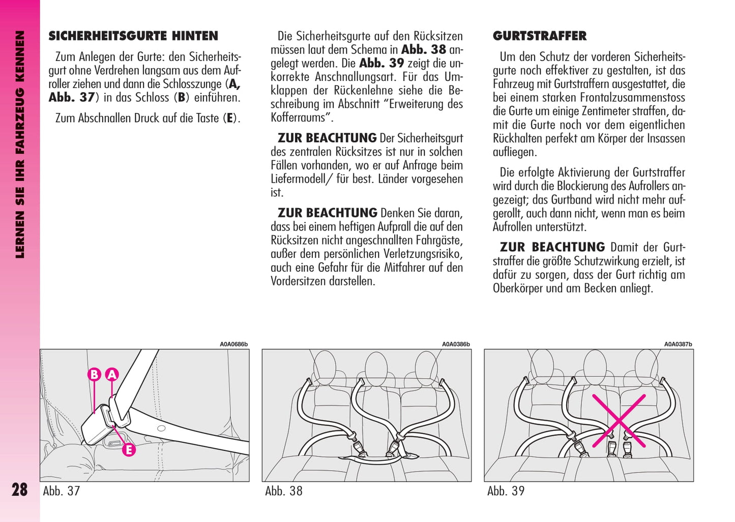 2007-2011 Alfa Romeo GT Owner's Manual | German