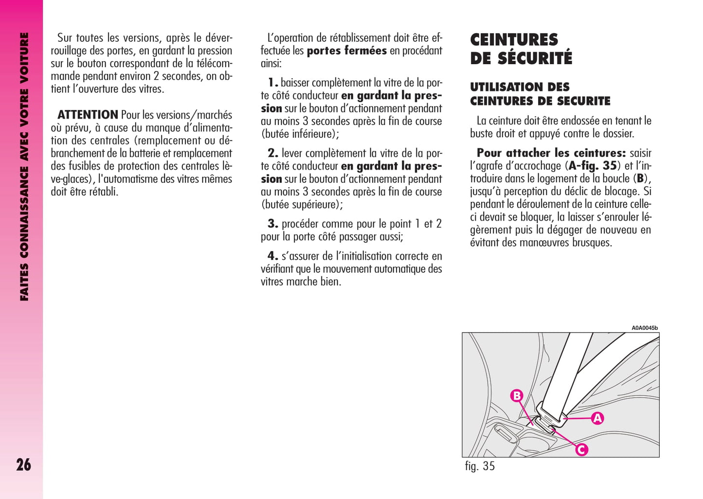 2007-2011 Alfa Romeo GT Owner's Manual | French