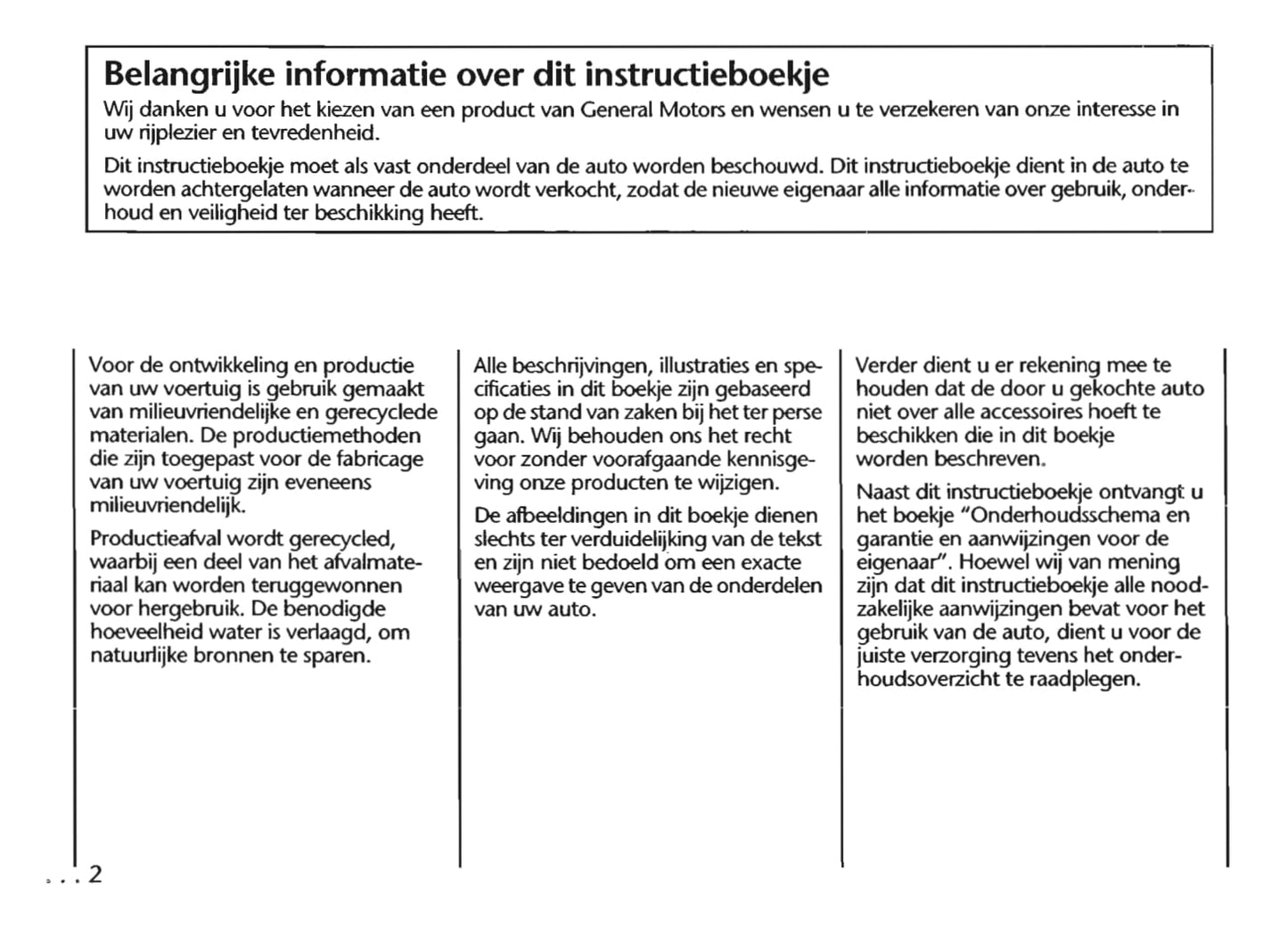 1997-2005 Chevrolet Trans Sport Gebruikershandleiding | Nederlands