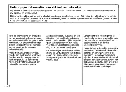 1997-2005 Chevrolet Trans Sport Gebruikershandleiding | Nederlands