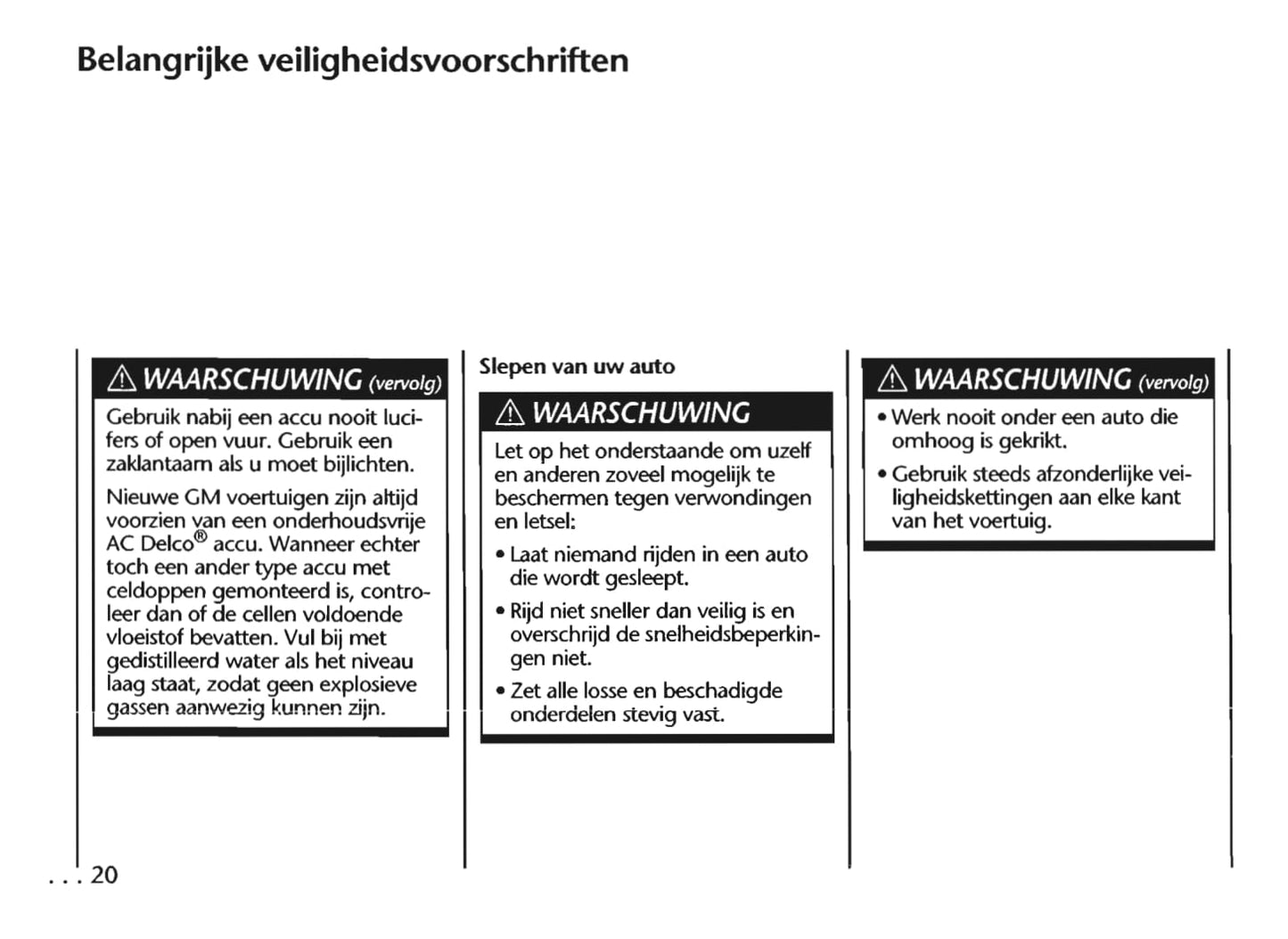 1997-2005 Chevrolet Trans Sport Gebruikershandleiding | Nederlands