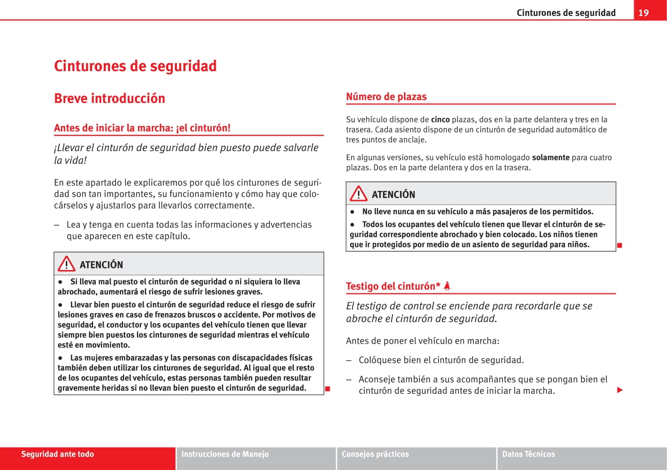 2009-2012 Seat Leon Manuel du propriétaire | Espagnol