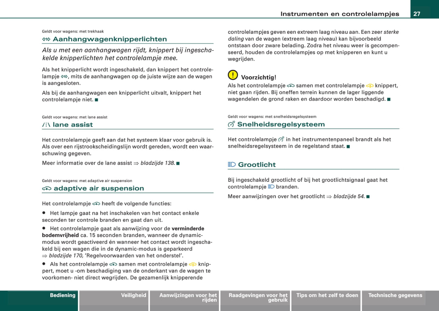 2008-2011 Audi A6 Owner's Manual | Dutch