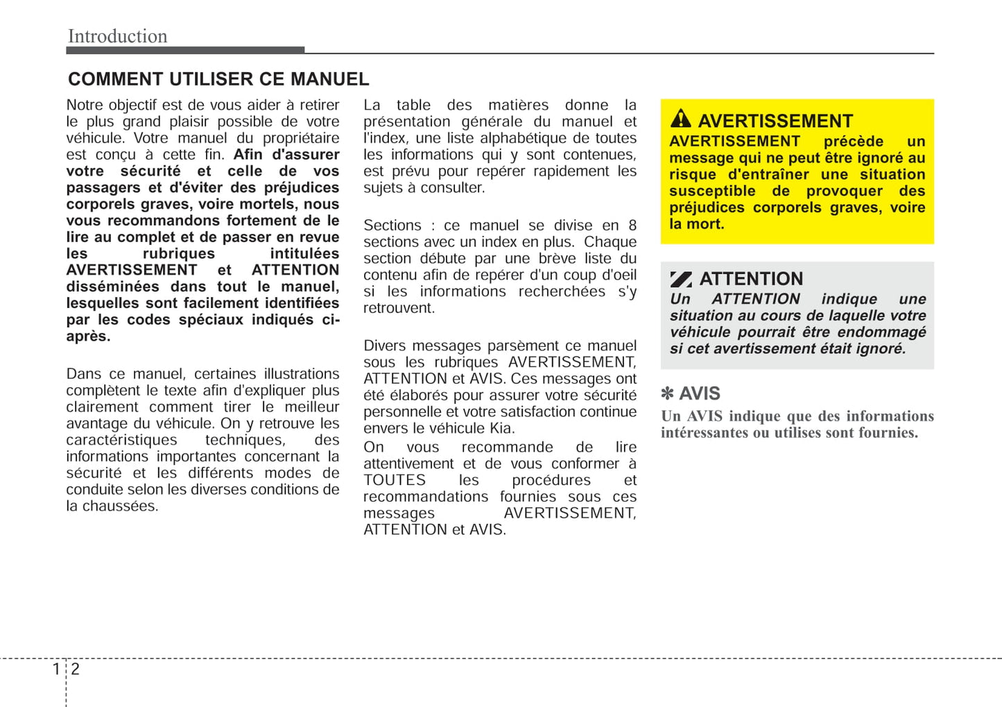 2010 Kia Sorento Owner's Manual | French