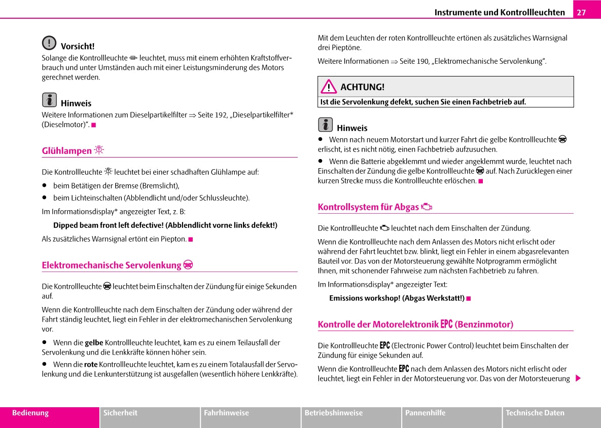 2007-2008 Skoda Octavia Owner's Manual | German