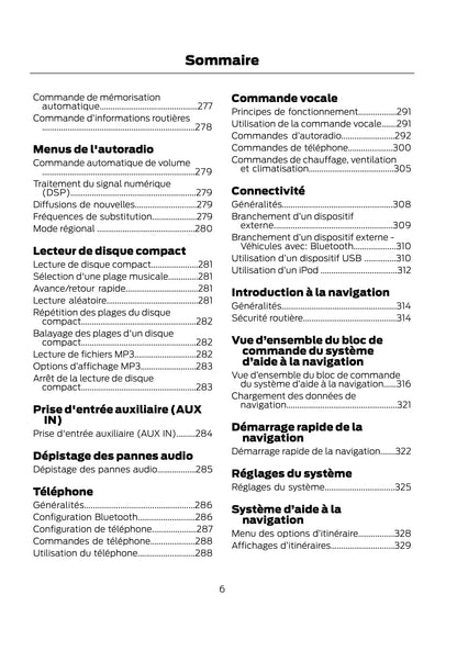 2012 Ford Focus Owner's Manual | French