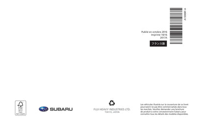 2016-2019 Subaru Impreza Gebruikershandleiding | Frans