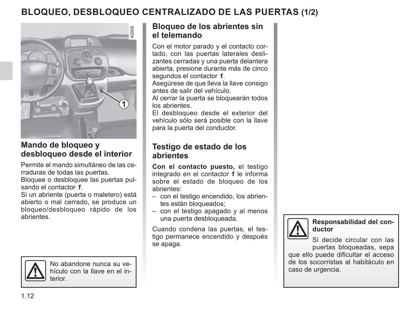 2018-2019 Renault Kangoo Owner's Manual | Spanish