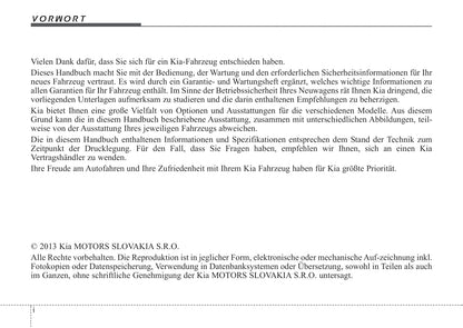 2013-2014 Kia Venga Bedienungsanleitung | Deutsch