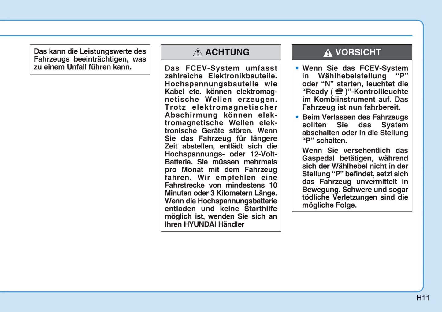 2018-2019 Hyundai Nexo Owner's Manual | German