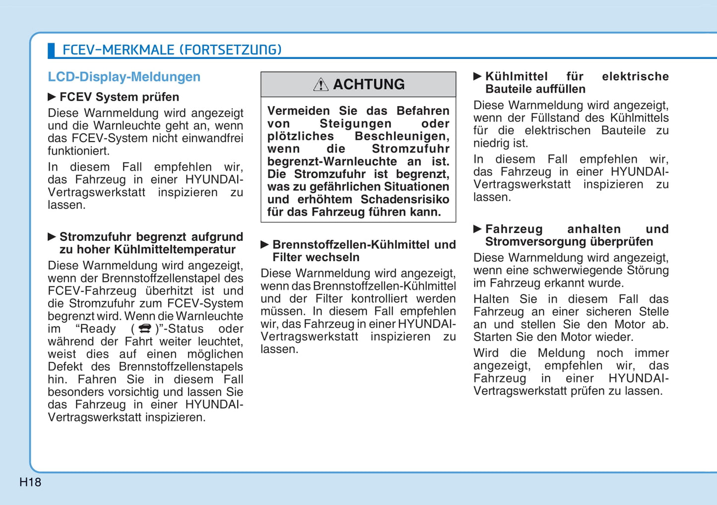 2018-2019 Hyundai Nexo Owner's Manual | German