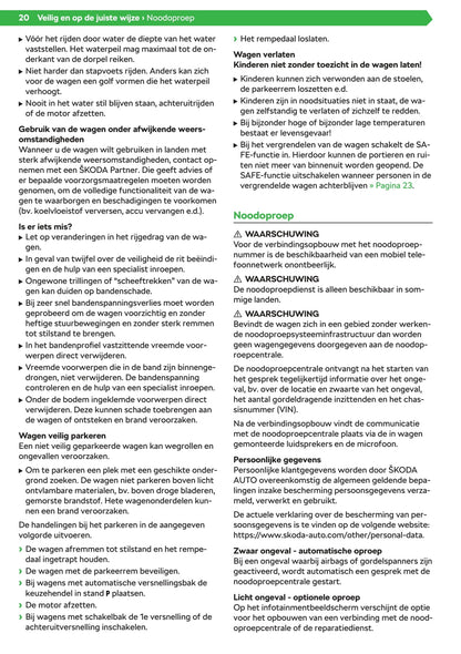 2020 Skoda Superb Bedienungsanleitung | Niederländisch