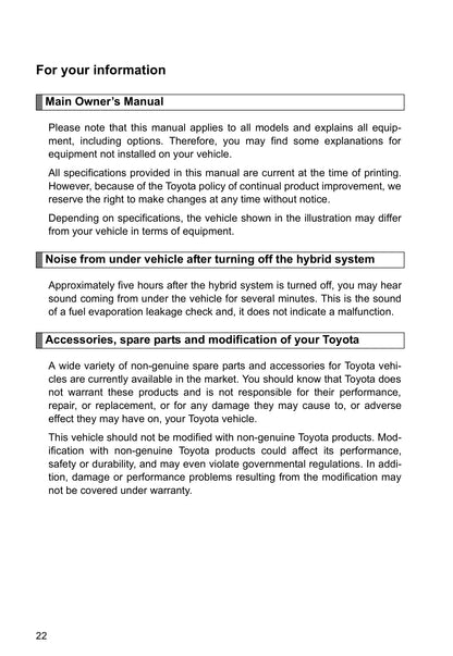 2009-2010 Toyota Prius Gebruikershandleiding | Engels