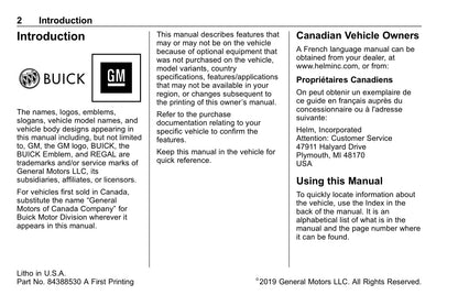 2020 Buick Regal Owner's Manual | English