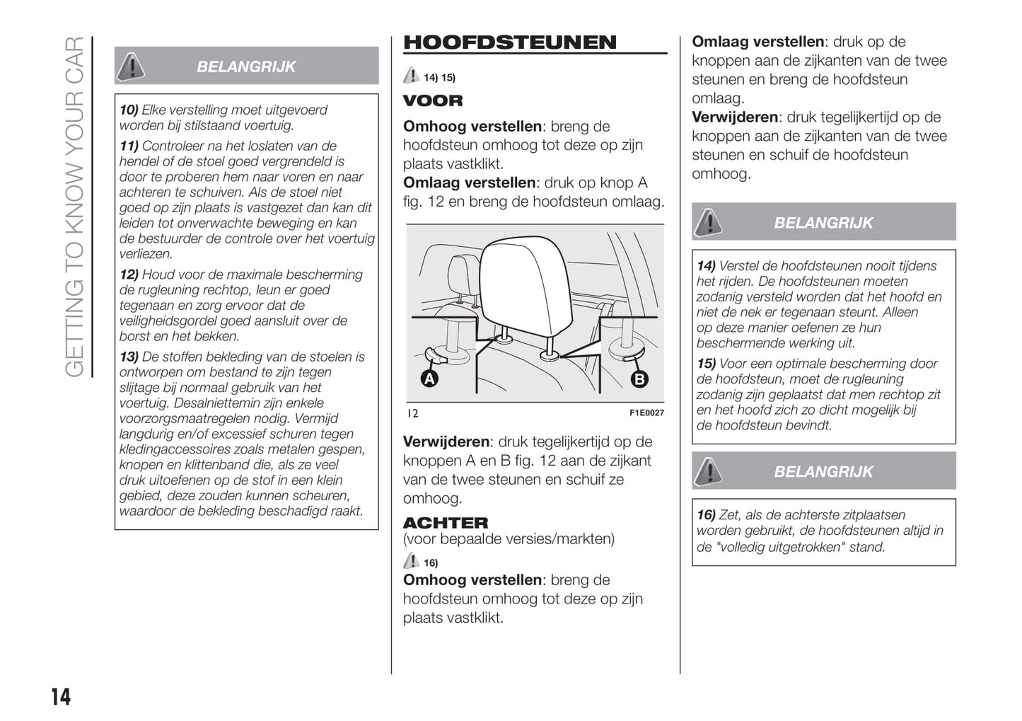 2015-2016 Fiat Punto Owner's Manual | Dutch