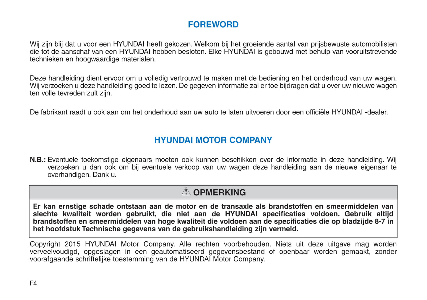 2015-2018 Hyundai Tucson Manuel du propriétaire | Néerlandais
