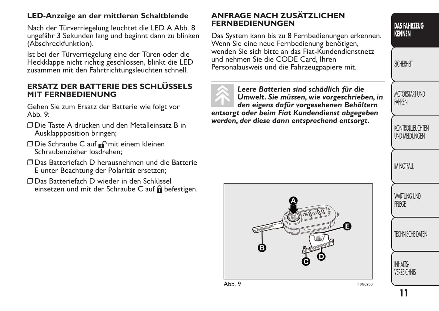 2013-2014 Fiat Bravo Owner's Manual | German