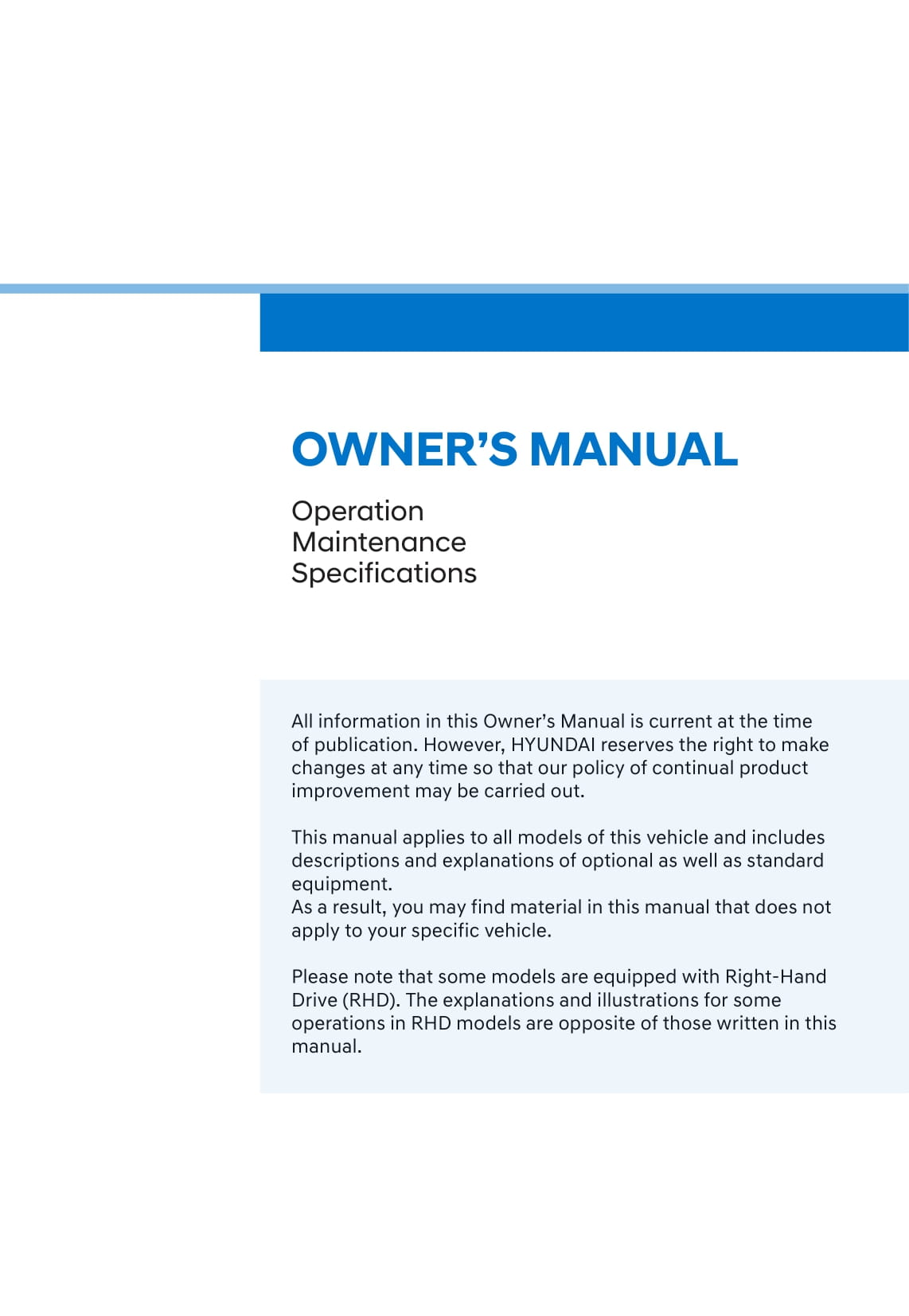 2019-2023 Hyundai Santa Fe Hybrid Owner's Manual | English