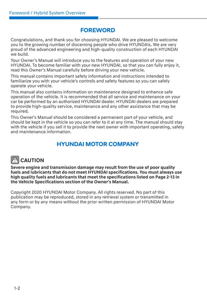 2019-2023 Hyundai Santa Fe Hybrid Bedienungsanleitung | Englisch