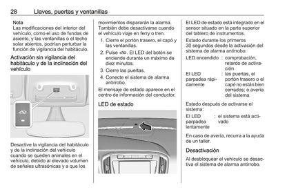 2018-2019 Opel Zafira/Zafira Tourer Gebruikershandleiding | Spaans