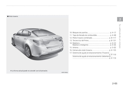 2017-2018 Kia Optima Bedienungsanleitung | Spanisch