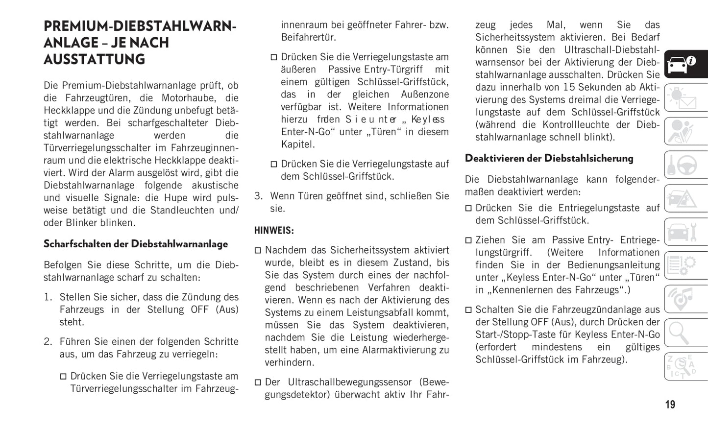 2019-2020 Jeep Wangler Owner's Manual | German