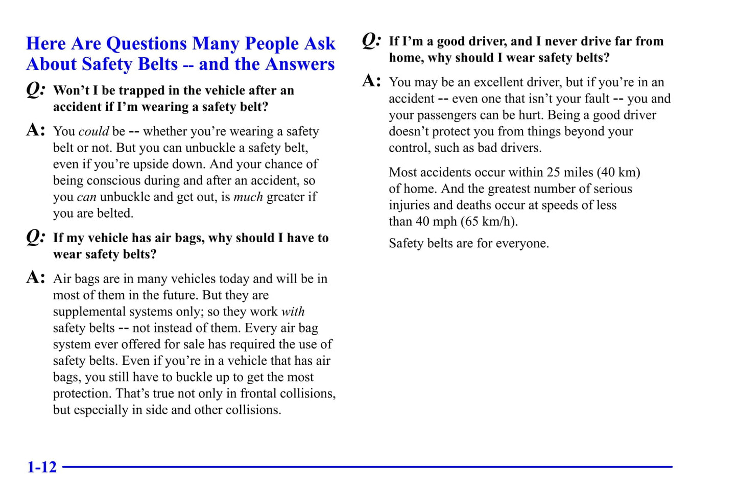 2001 Pontiac Firebird Owner's Manual | English