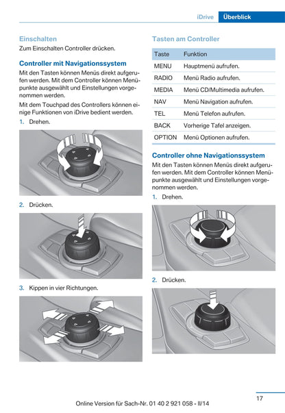 2014 BMW X3 Owner's Manual | German