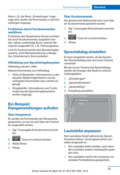 2014 BMW X3 Bedienungsanleitung | Deutsch