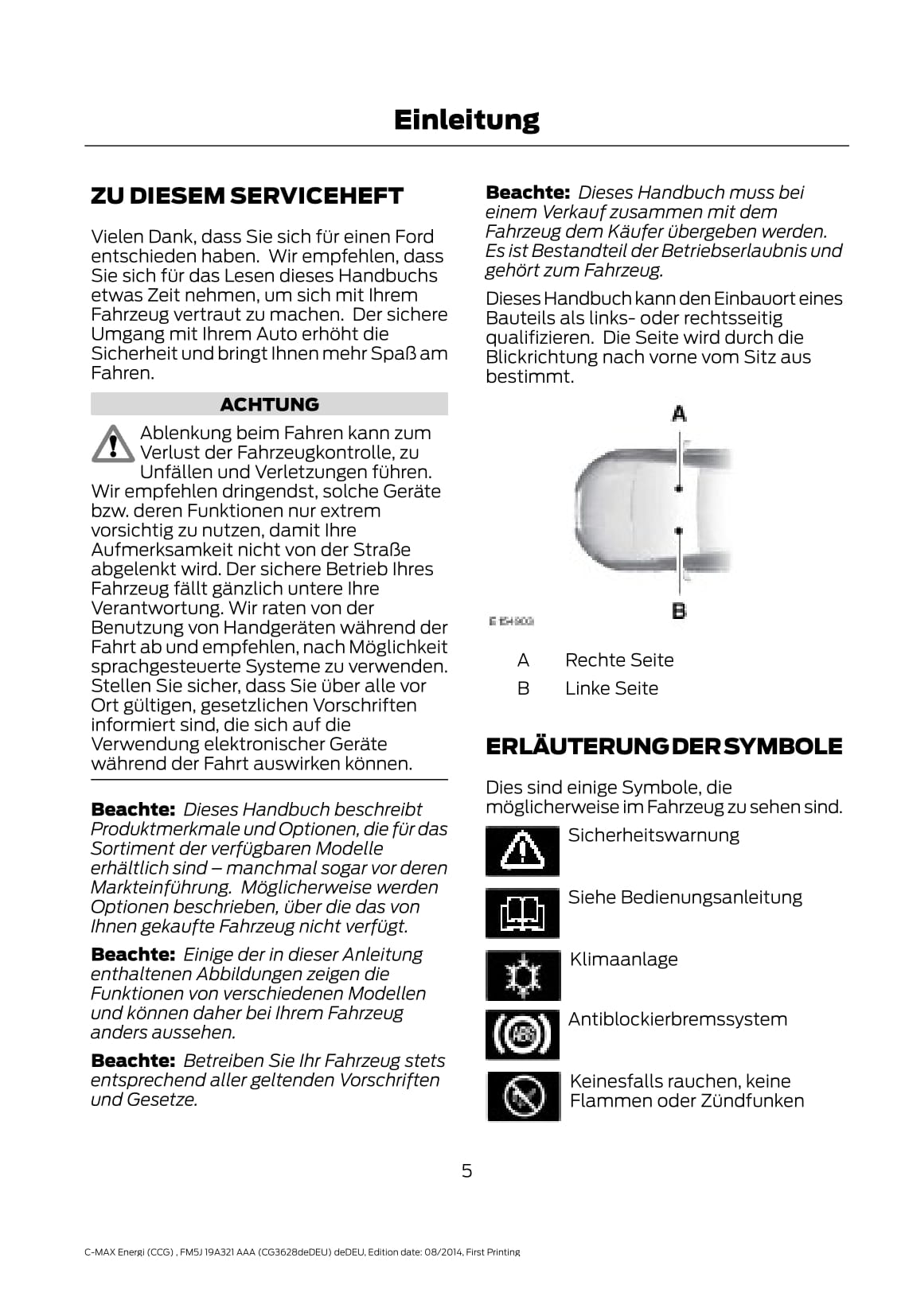2014-2015 Ford C-Max Energi Owner's Manual | German