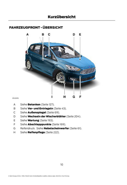 2014-2015 Ford C-Max Energi Owner's Manual | German