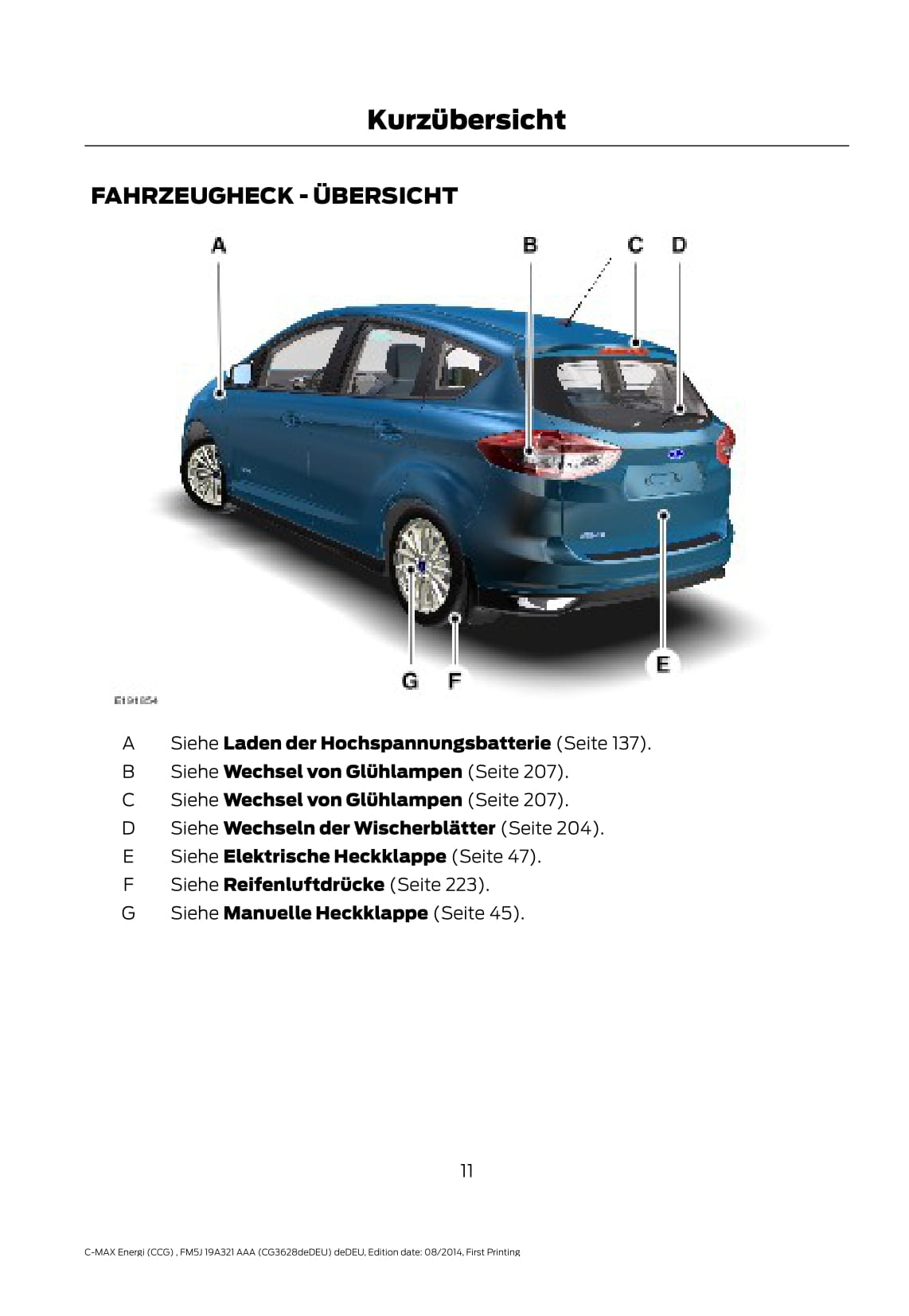 2014-2015 Ford C-Max Energi Gebruikershandleiding | Duits