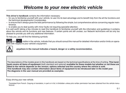 2012-2020 Renault Twizy Manuel du propriétaire | Anglais