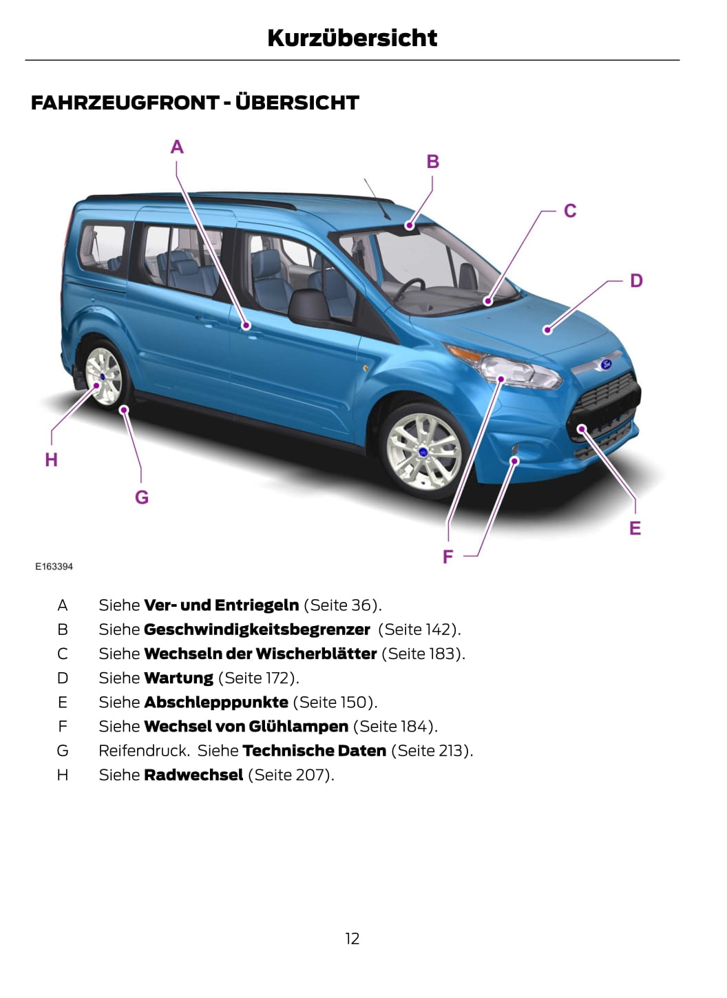 2013-2014 Ford Tourneo Connect Owner's Manual | German