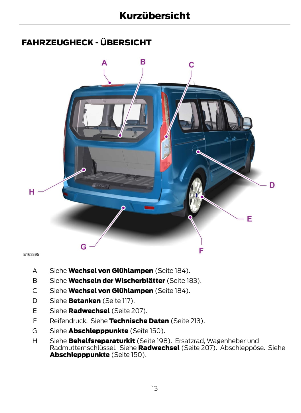 2013-2014 Ford Tourneo Connect Bedienungsanleitung | Deutsch