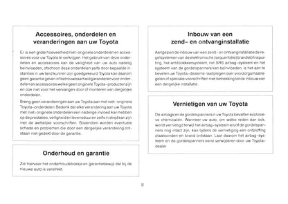 1997-2000 Toyota Corolla Bedienungsanleitung | Niederländisch